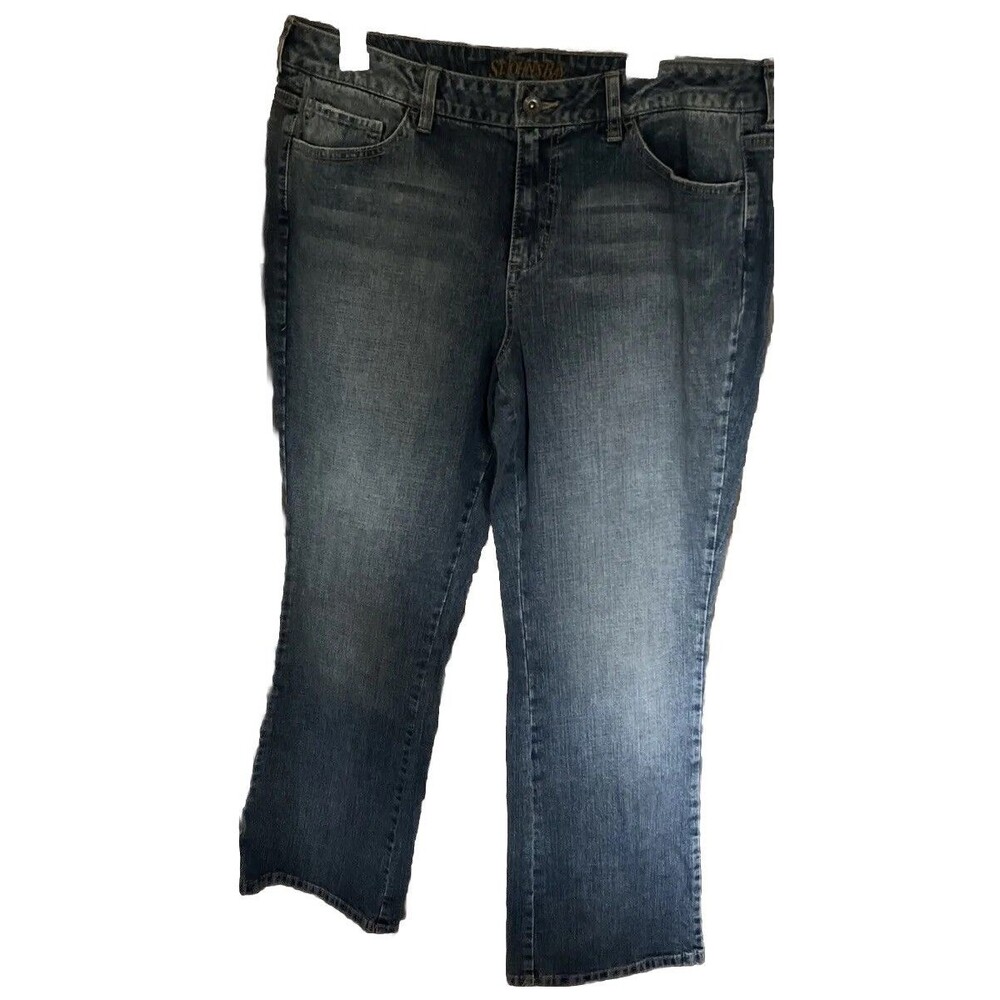 St. John’s Bay Petite Women’s Mid Rise Bootcut Denim Jeans Size 16P Cowgirl